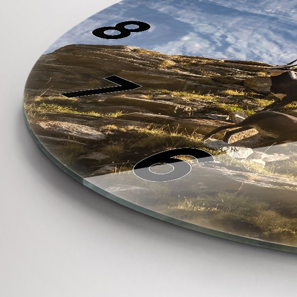 Ceas rotund de perete din sticlă Capră în Valea Aostei