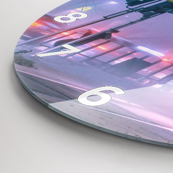 Ceas rotund de perete din sticlă Varșovia în ceață