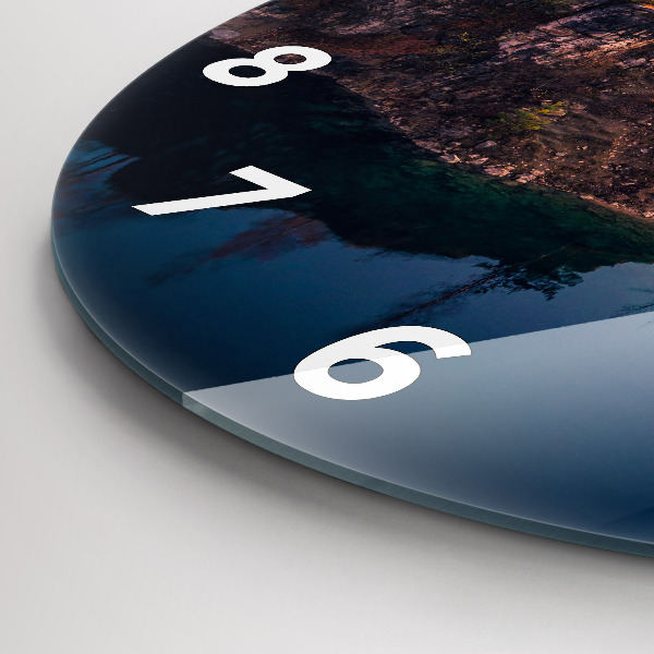 Ceas rotund de perete din sticlă Lacul Zakrzówek din Cracovia