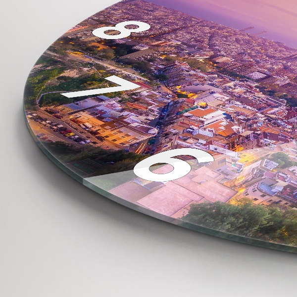 Ceas rotund de perete din sticlă Barcelona Bunkers El Carmel