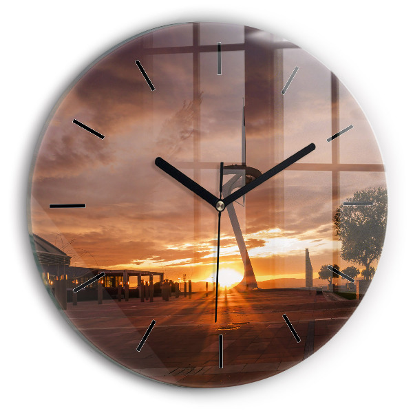 Ceas rotund de perete din sticlă Parcul Olimpic Barcelona