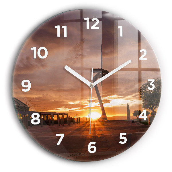 Ceas rotund de perete din sticlă Parcul Olimpic Barcelona