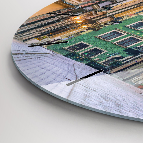 Ceas rotund de perete din sticlă Orașul Vechi din Varșovia