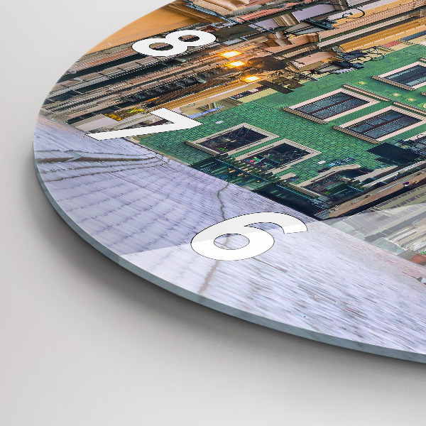 Ceas rotund de perete din sticlă Orașul Vechi din Varșovia