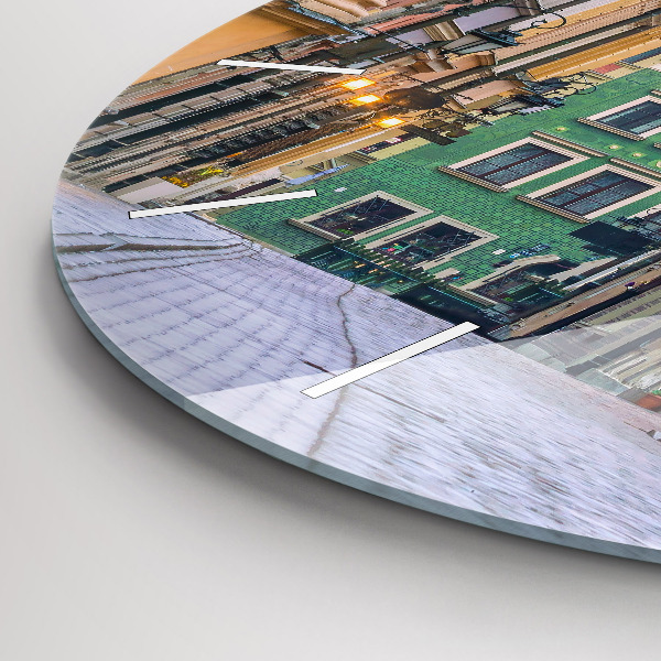 Ceas rotund de perete din sticlă Orașul Vechi din Varșovia