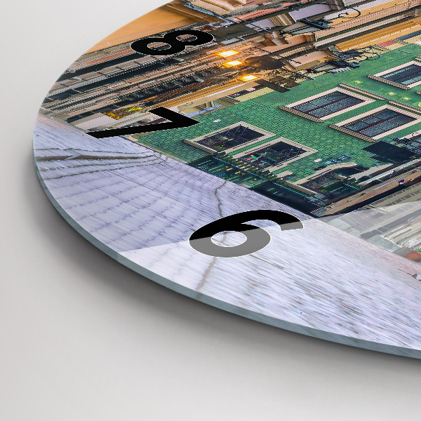 Ceas rotund de perete din sticlă Orașul Vechi din Varșovia