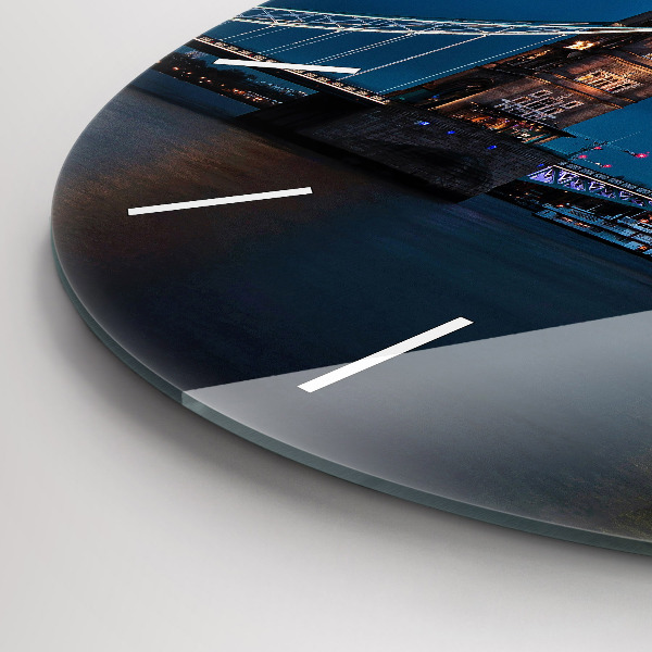 Ceas rotund de perete din sticlă Tower Bridge Londra noaptea