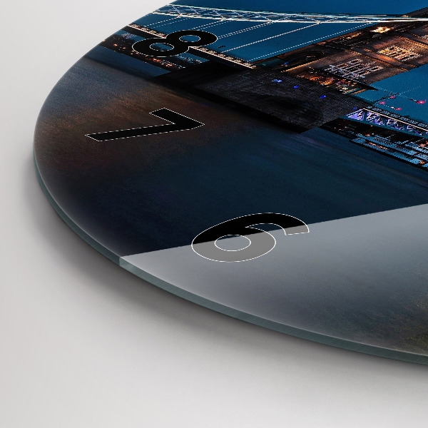 Ceas rotund de perete din sticlă Tower Bridge Londra noaptea