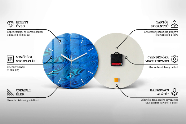 Ceas rotund de perete din sticlă Orizontul Big Ben a Londrei