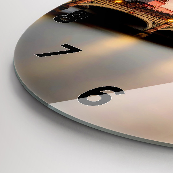 Ceas rotund de perete din sticlă Orizontul Big Ben a Londrei