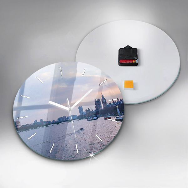 Ceas rotund de perete din sticlă Panorama London Eye a orașului