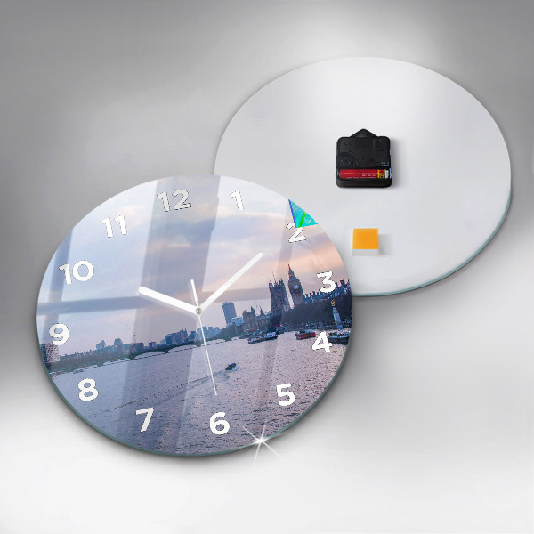 Ceas rotund de perete din sticlă Panorama London Eye a orașului