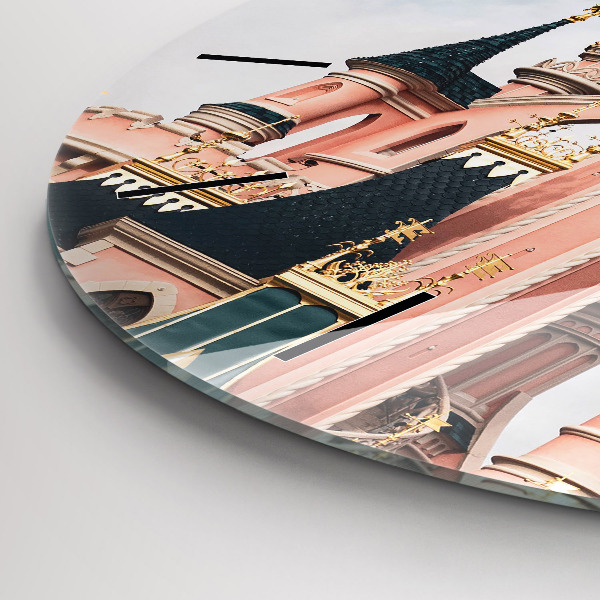 Ceas rotund de perete din sticlă Castelul Disneyland din Paris