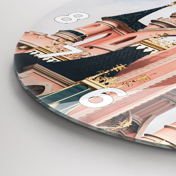 Ceas rotund de perete din sticlă Castelul Disneyland din Paris