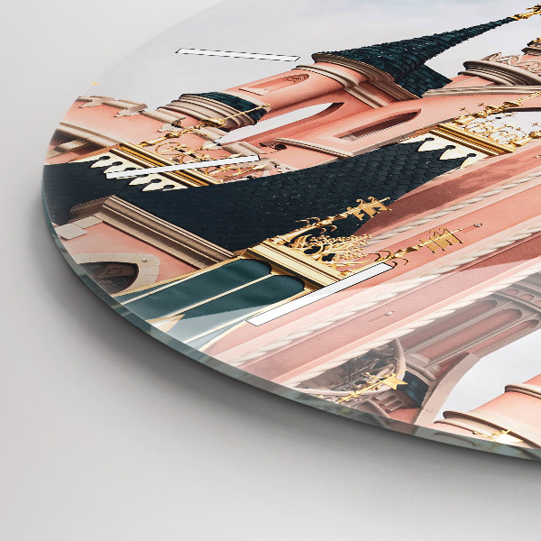 Ceas rotund de perete din sticlă Castelul Disneyland din Paris