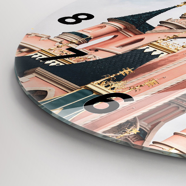 Ceas rotund de perete din sticlă Castelul Disneyland din Paris