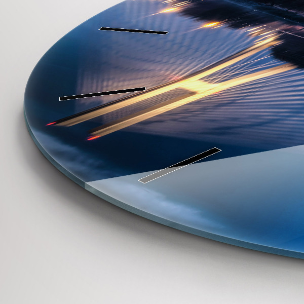 Ceas rotund de perete din sticlă Podul Rędziński Wrocław