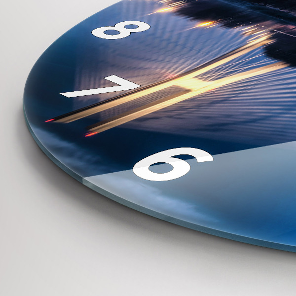 Ceas rotund de perete din sticlă Podul Rędziński Wrocław