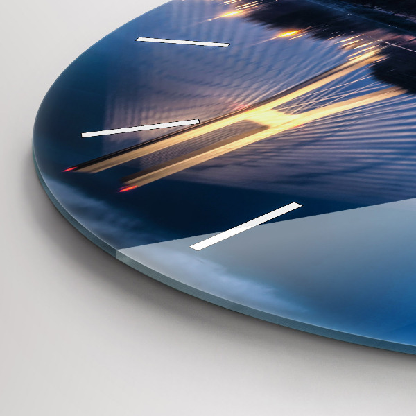 Ceas rotund de perete din sticlă Podul Rędziński Wrocław