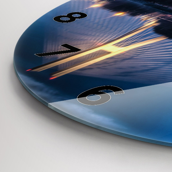 Ceas rotund de perete din sticlă Podul Rędziński Wrocław