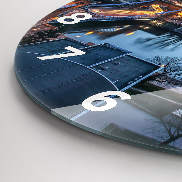 Ceas rotund de perete din sticlă Wrocław dintr-o dronă