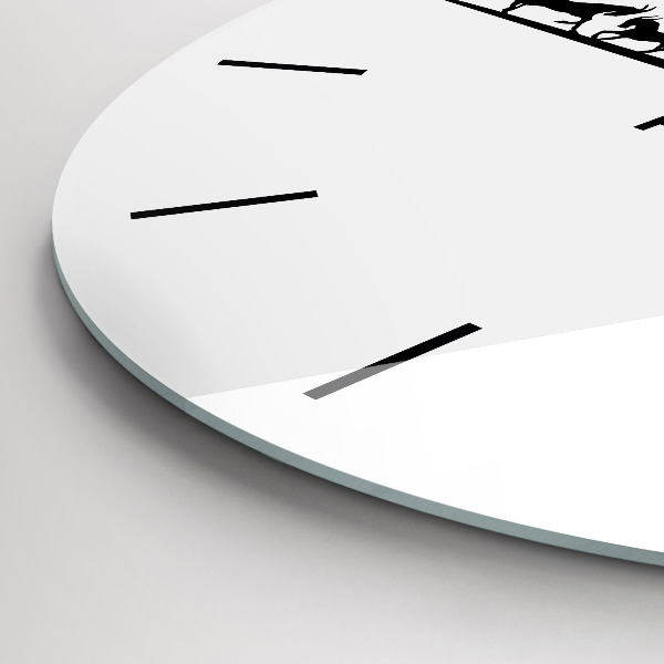 Ceas rotund de perete din sticlă Grafică panoramică Poznań