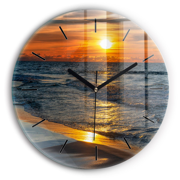 Ceas rotund de perete din sticlă Władysławowo Marea Baltică