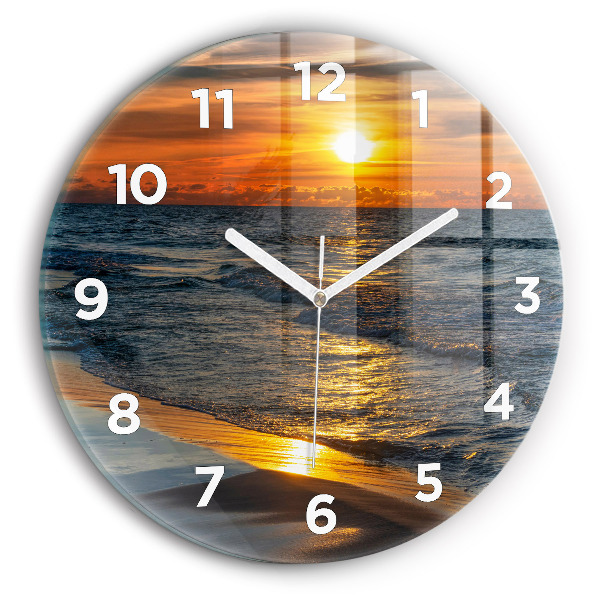 Ceas rotund de perete din sticlă Władysławowo Marea Baltică