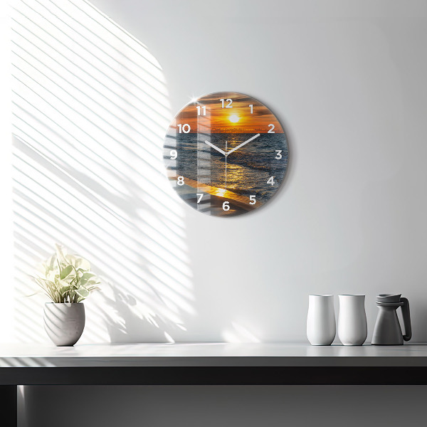 Ceas rotund de perete din sticlă Władysławowo Marea Baltică