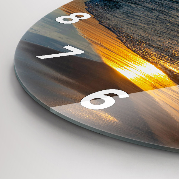 Ceas rotund de perete din sticlă Władysławowo Marea Baltică