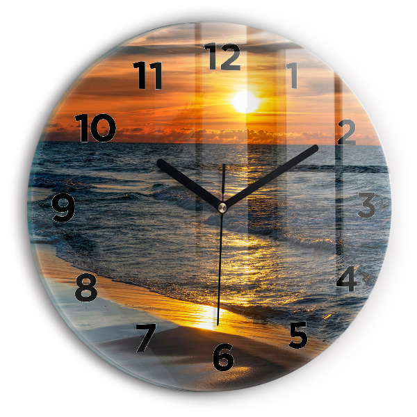 Ceas rotund de perete din sticlă Władysławowo Marea Baltică