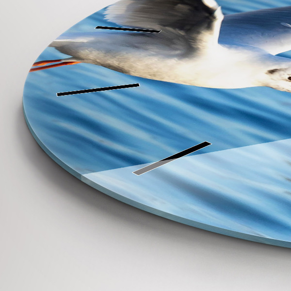 Ceas rotund de perete din sticlă Pescăruși în Gdynia