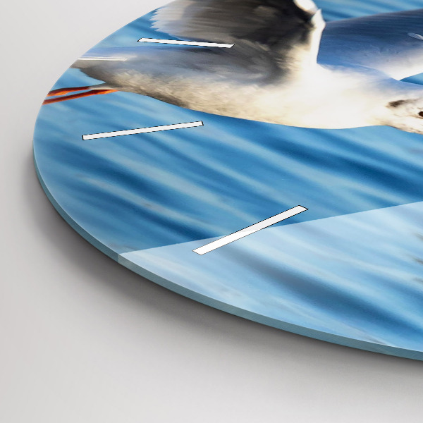 Ceas rotund de perete din sticlă Pescăruși în Gdynia