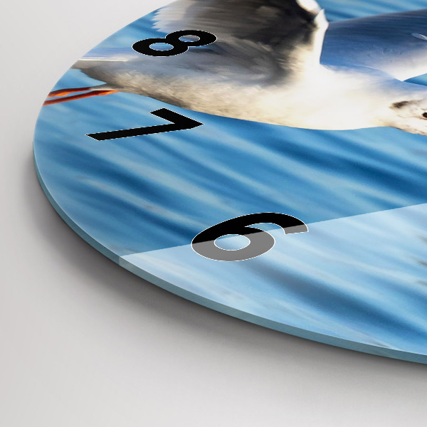 Ceas rotund de perete din sticlă Pescăruși în Gdynia