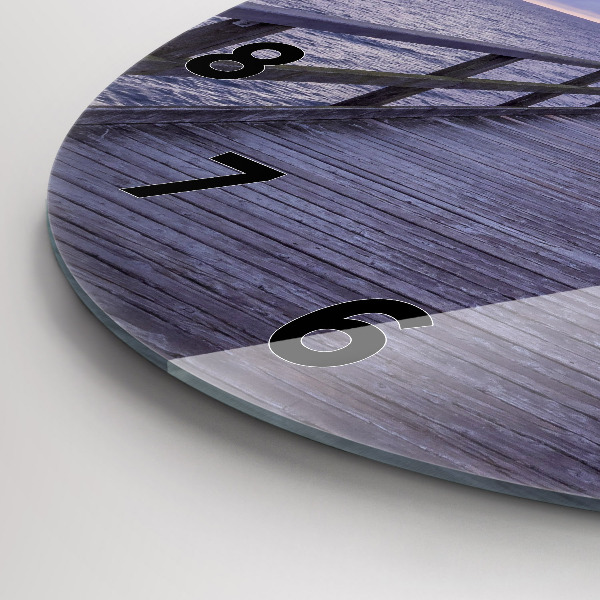 Ceas rotund de perete din sticlă Pier pe Marea Baltică