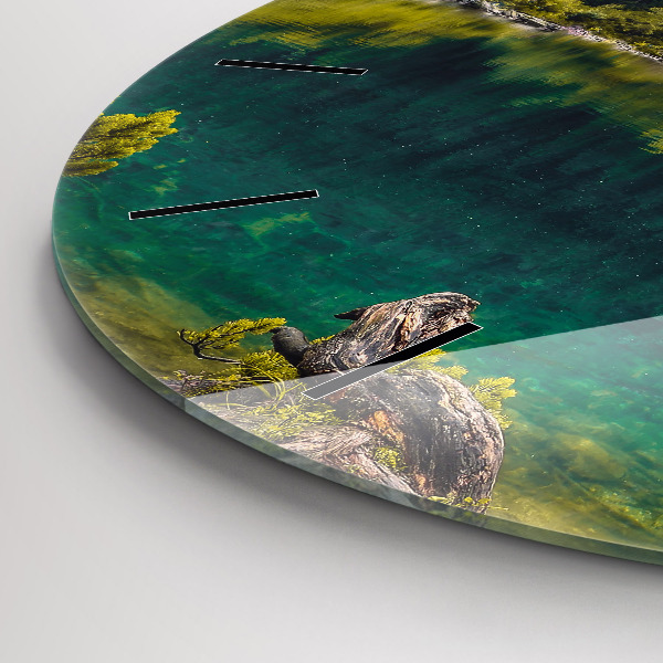 Ceas rotund de perete din sticlă Morskie Oko în Munții Tatra