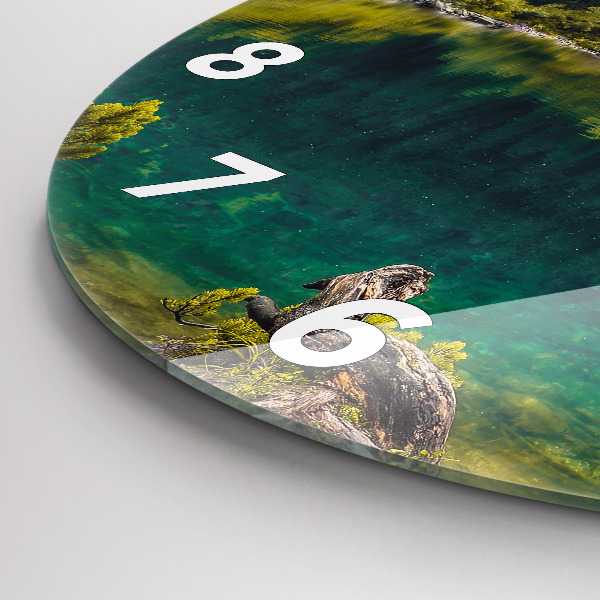 Ceas rotund de perete din sticlă Morskie Oko în Munții Tatra