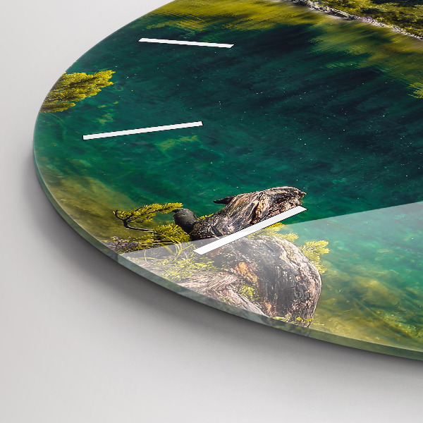 Ceas rotund de perete din sticlă Morskie Oko în Munții Tatra