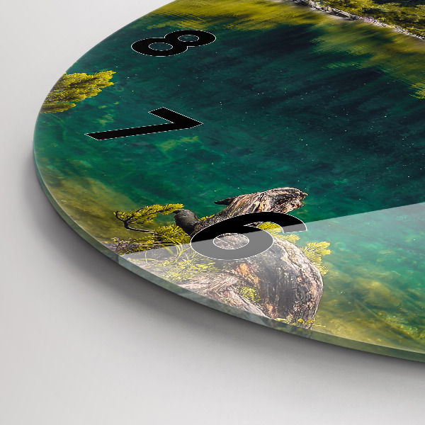 Ceas rotund de perete din sticlă Morskie Oko în Munții Tatra