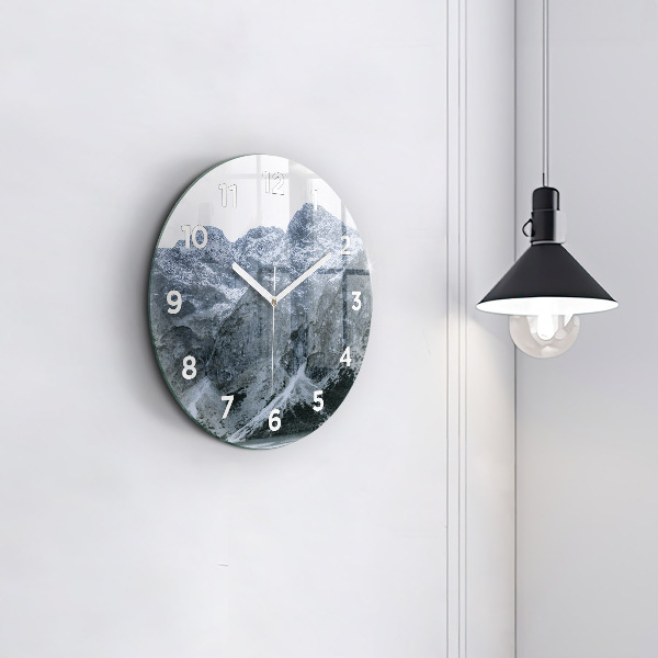 Ceas rotund de perete din sticlă Morskie Oko în Munții Tatra