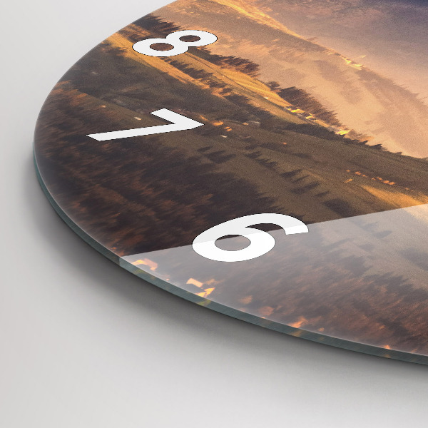 Ceas rotund de perete din sticlă Peisajul de iarnă din Munții Tatra