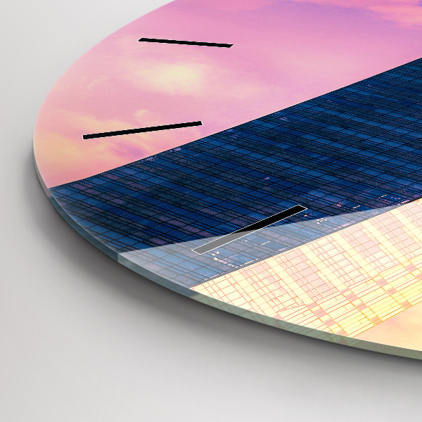 Ceas rotund de perete din sticlă Zgârie-nori din Varșovia