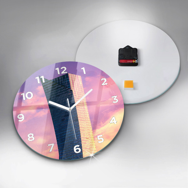 Ceas rotund de perete din sticlă Zgârie-nori din Varșovia