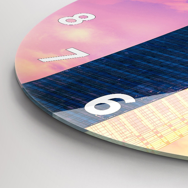 Ceas rotund de perete din sticlă Zgârie-nori din Varșovia