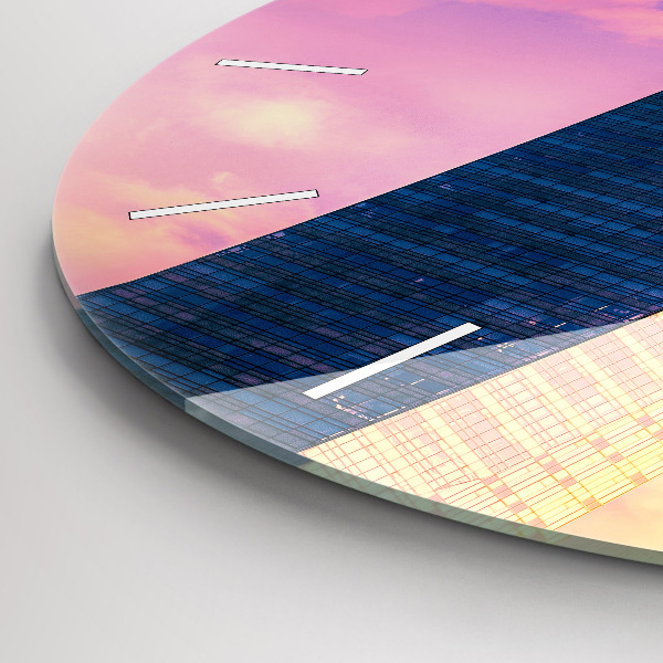 Ceas rotund de perete din sticlă Zgârie-nori din Varșovia