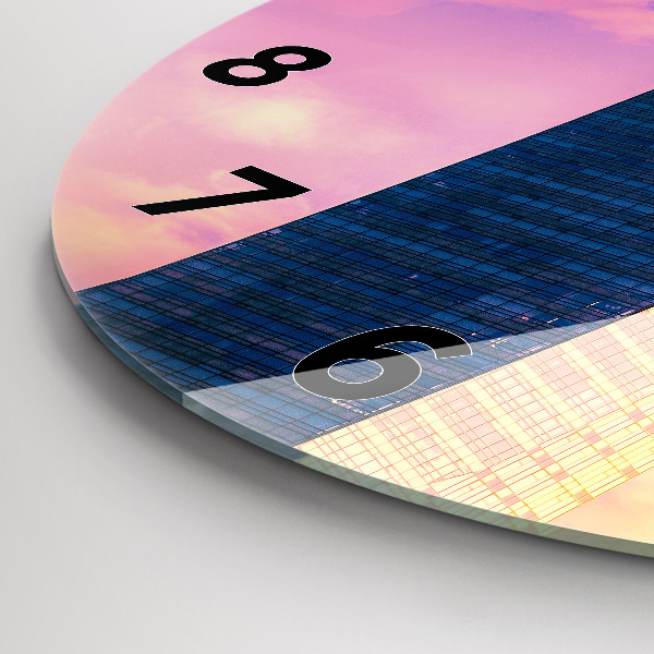 Ceas rotund de perete din sticlă Zgârie-nori din Varșovia