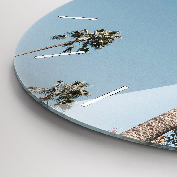 Ceas rotund de perete din sticlă Palmieri din Los Angeles