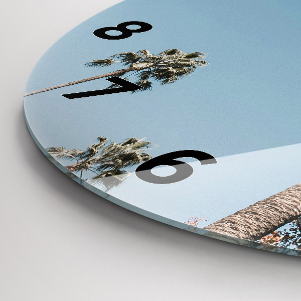 Ceas rotund de perete din sticlă Palmieri din Los Angeles