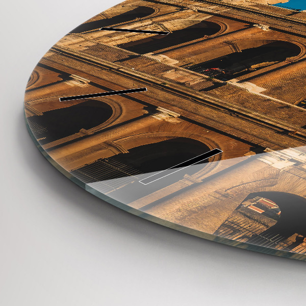 Ceas rotund de perete din sticlă Colosseumul din Italia