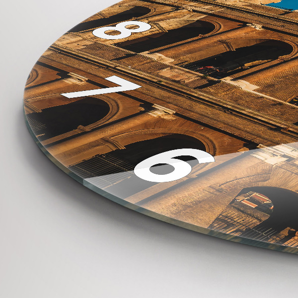 Ceas rotund de perete din sticlă Colosseumul din Italia